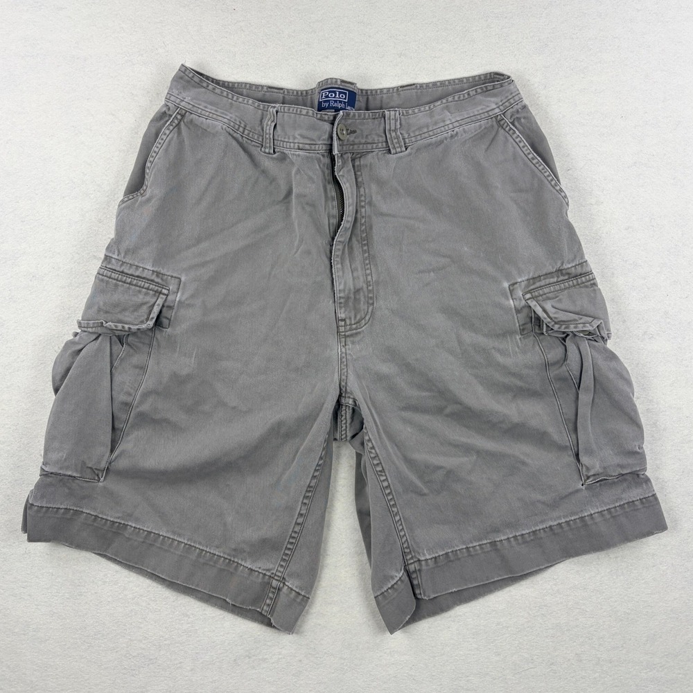 Polo Ralph Lauren Mens Green Cotton Classic Cargo Shorts Size 36 Utility Rugged